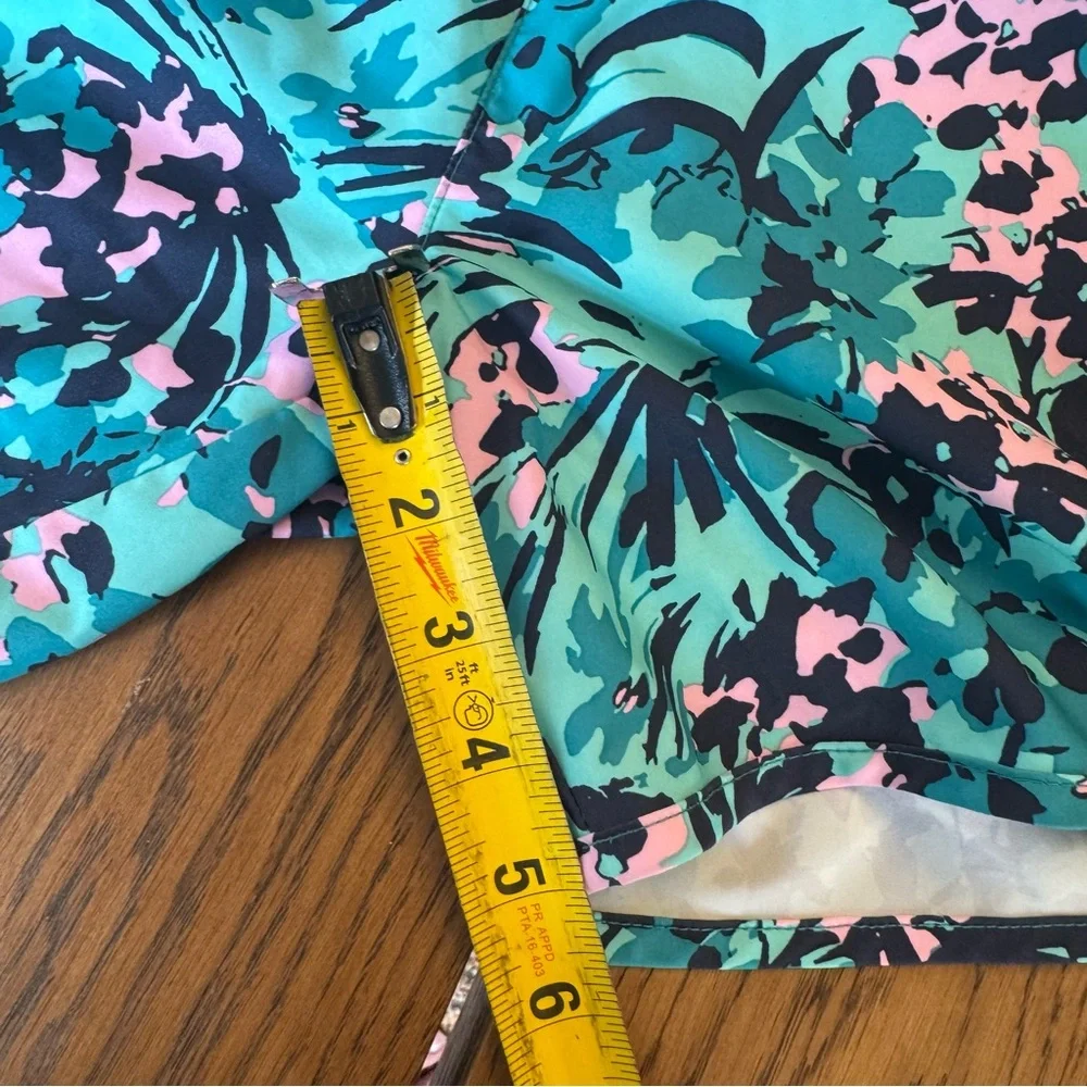 Columbia Teal and Pink Floral Women's Athletic Shorts water shorts running light